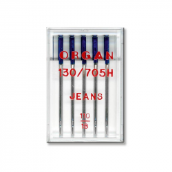 Голки швейні для джинси ORGAN JEANS №110 пластиковий бокс 5 штук для побутових швейних машин